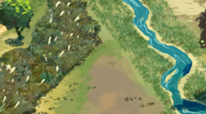 Extrait de la carte illustrée, zone O12