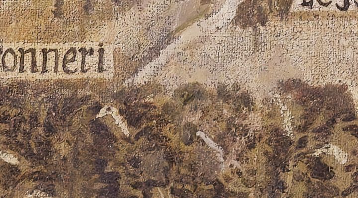 Extrait de la carte originale de 1609, zone K10