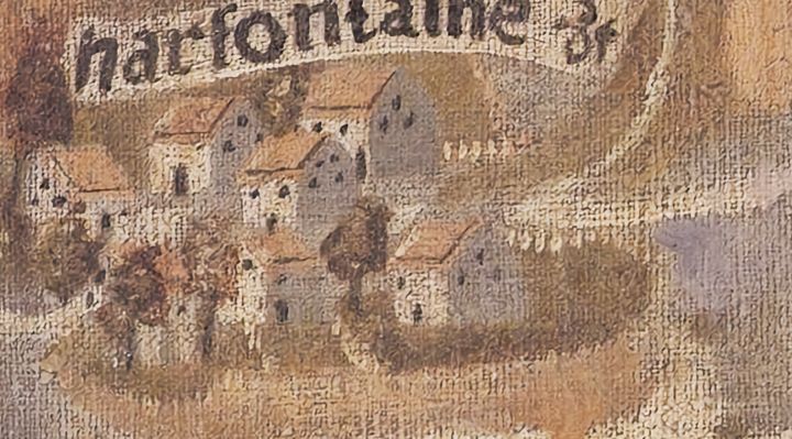 Extrait de la carte originale de 1609, zone Q14